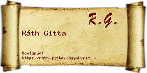 Ráth Gitta névjegykártya